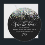 Elegant Holographic Sparkly Glitter Black Modern Save The Date<br><div class="desc">Elegant Elegant Holographic Sparkles Glitter Dust Black Modern Save the Date</div>
