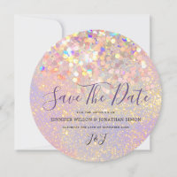 Elegant Holographic Sparkly Glitter Modern Pink
