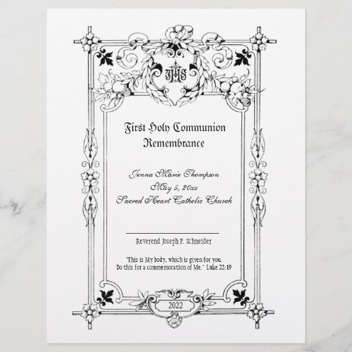 Elegant Holy Communion Remembrance Certificate