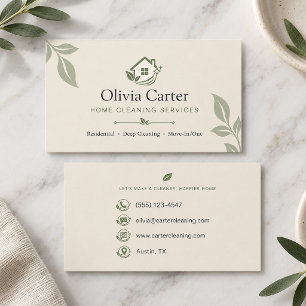 Elegant Home Cleaning Services Business Card