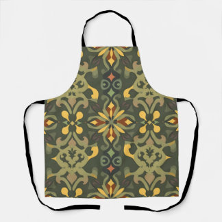 Elegant Home Decor Apron with Colorful Seamless Pa