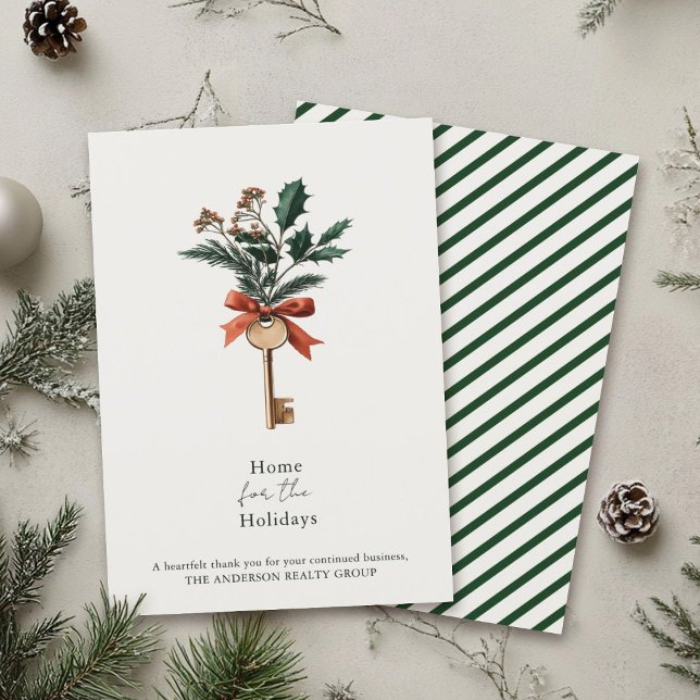 Elegant Home for the Holidays Real Estate Business Holiday Card (Creator Uploaded)