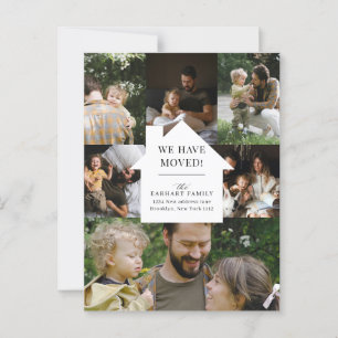 Elegant Home Photo Collage Moving Anouncement Postcard