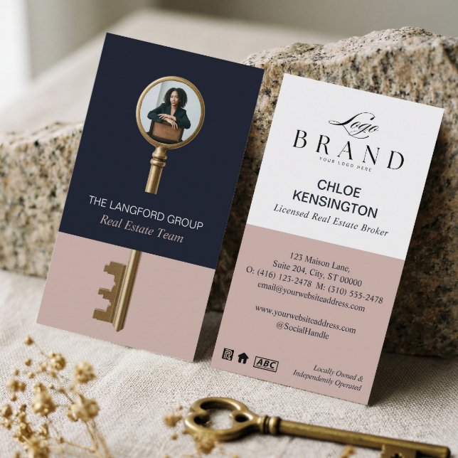 Elegant Home Real Estate Key Professional Photo Business Card (Elegant Home Real Estate Key Professional Photo Business Card)