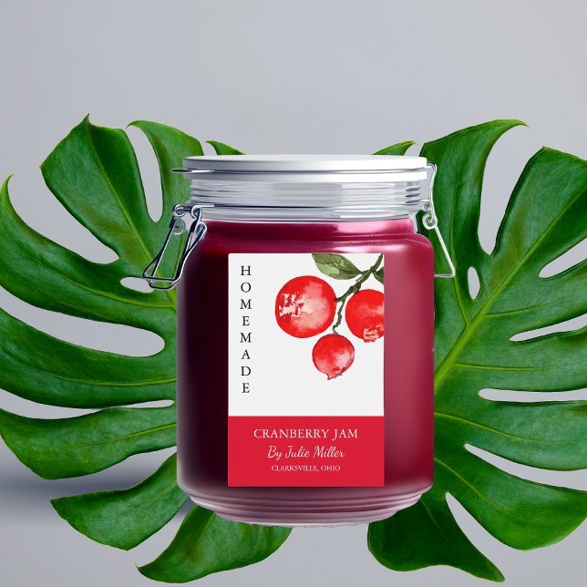Elegant Homemade Cranberry Jam Label (Creator Uploaded)