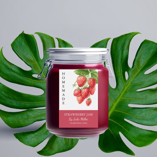 Elegant Homemade Strawberry Jam Label