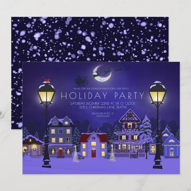 Elegant Homes Holiday Christmas Party Invitation (Front/Back)