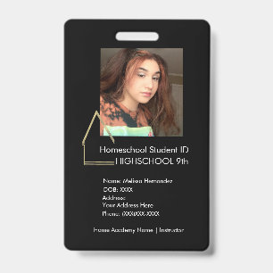 Elegant Homeschooling School ID Black Badge