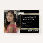 Elegant Homeschooling School ID Black Gold Badge
