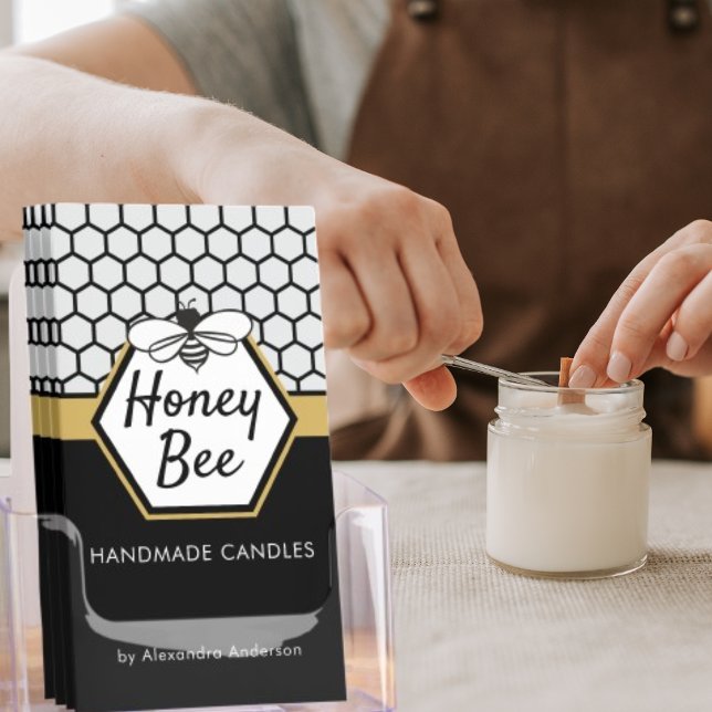 Elegant Honey Bee Apiary Honeycomb Black Yellow Brochure (Elegant Honey Bee Apiary Honeycomb Black Yellow Brochures)