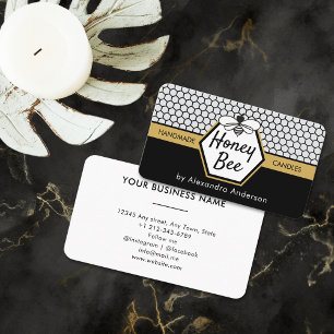 Elegant Honey Bee Apiary Honeycomb Black Yellow Business Card