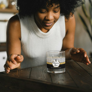 Elegant Honey Bee Apiary Honeycomb Black Yellow Label