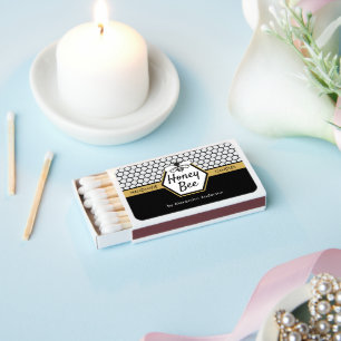 Elegant Honey Bee Apiary Honeycomb Black Yellow Matchboxes
