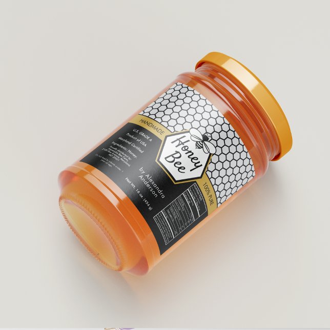 Elegant Honey Bee Apiary Honeycomb Nutrition Facts Liquor Bottle Label (Elegant Honey Bee Apiary Honeycomb Nutrition Facts Liquor Bottle Label)