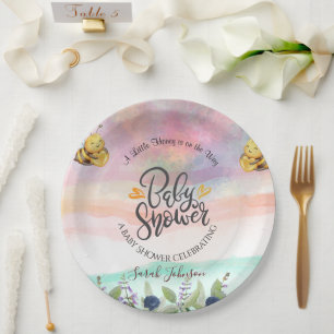 Elegant Honey Bee Baby Shower Party Decor Balloon Paper Plates