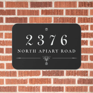 Elegant Honey Bee Custom Address Street Number Metal Sign