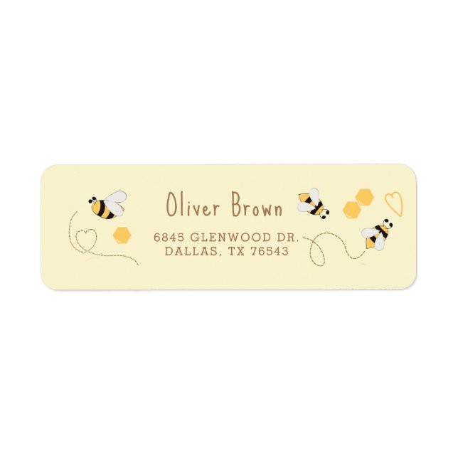 Elegant honey bee minimalist label (Front)