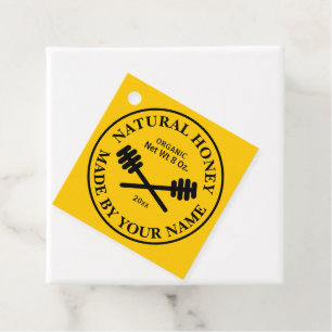 Elegant honey jar favor tags for apiary