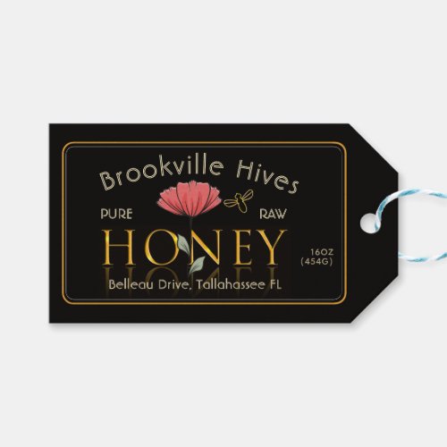 Elegant Honey Jar or Gift Basket Label Bee Poppy 