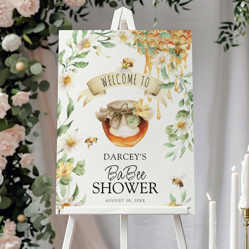 Elegant Honeybee Watercolor Babee Shower Welcome Foam Board