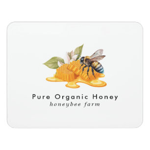 Elegant Honeycombs with bee Door Sign