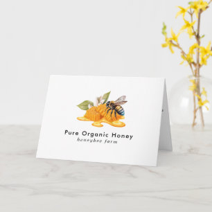 Elegant Honeycombs with bee Folded Card