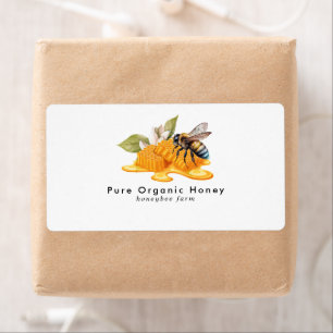 Elegant Honeycombs with bee Return Label