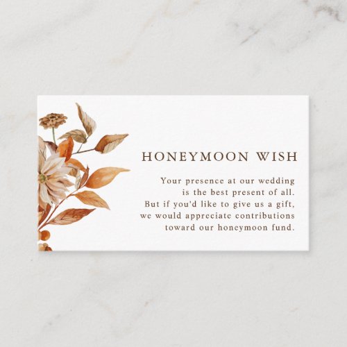 Elegant Honeymoon Wish Enclosure Card
