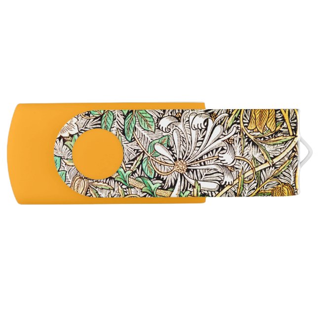 Elegant Honeysuckle Vintage Floral  Flash Drive (Front)
