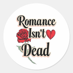 Elegant Hopeless Romantic Quote Classic Round Sticker