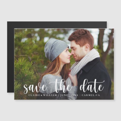 Elegant Horizontal Photo Save the Date Magnet