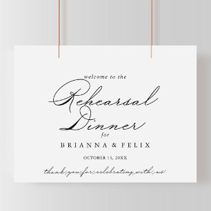 Elegant Horizontal Rehearsal Dinner Welcome Sign