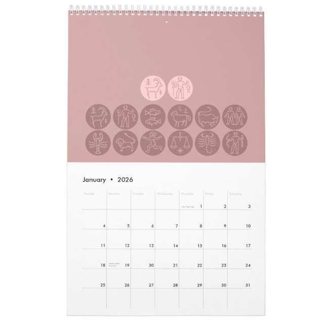 Elegant Horoscope Calendar (Jan 2026)