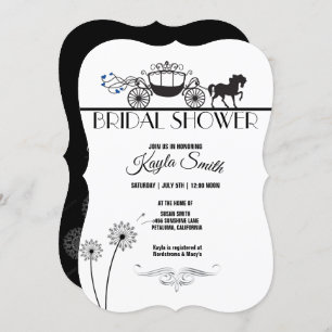 Elegant Horse and Buggy Wedding Bridal Shower Invitation