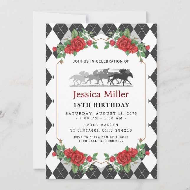 Elegant Horse Birthday Invitation (Front)