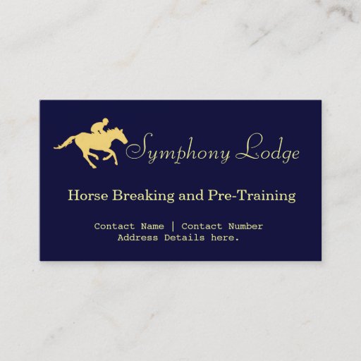 Customizable Elegant Horse Blue and Cream Business Cards