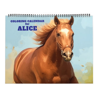 Elegant Horse Coloring Calendar