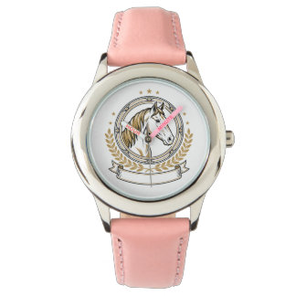 Elegant Horse Crest Badge With Gold Accents Watch