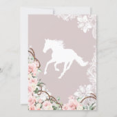 Elegant Horse Crest Pink Gray Charro Quinceanera  Invitation (Back)