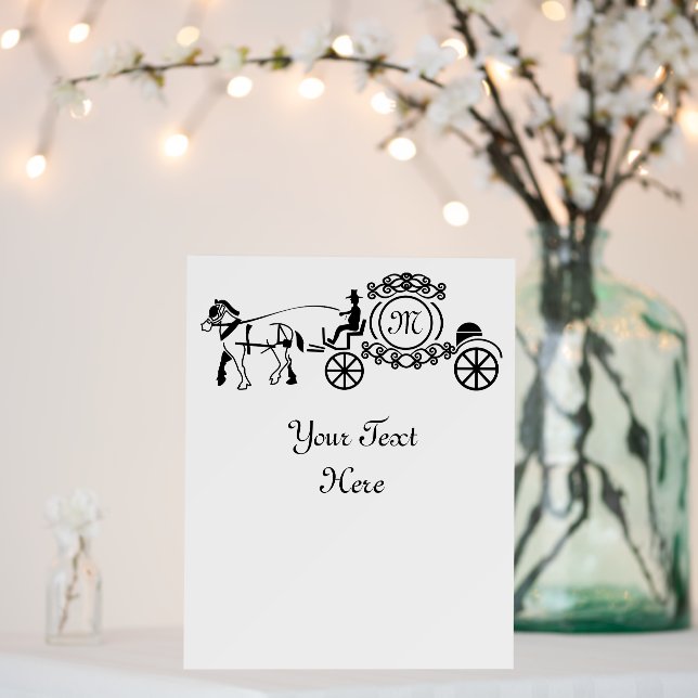 Elegant Horse Drawn Wedding Wagon Monogram Foam Board (In Situ (Wedding))