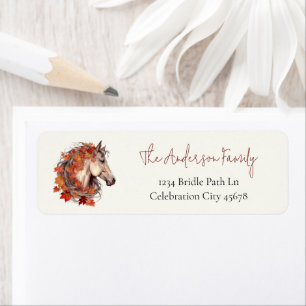 Elegant Horse Equestrian Fall Foliage Address Label