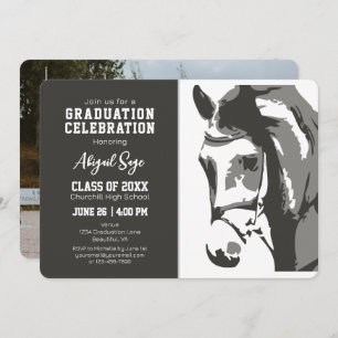 Elegant Horse Equestrian Graduation Invitation