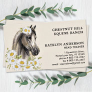 Elegant Horse Floral Personalize Equestrian Equine Business Card at Zazzle
