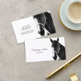 Elegant Horse Head Black White Business Card