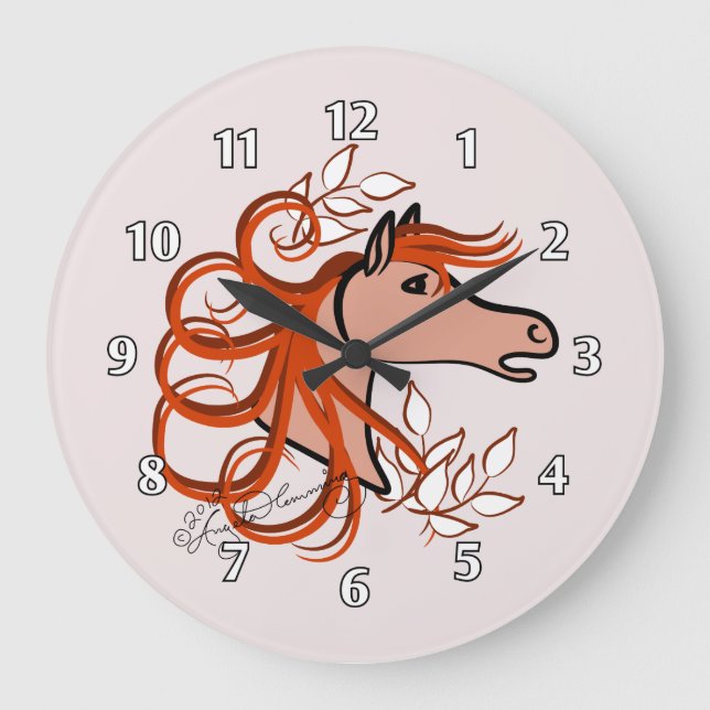 Elegant Horse Head Large Clock (Front)