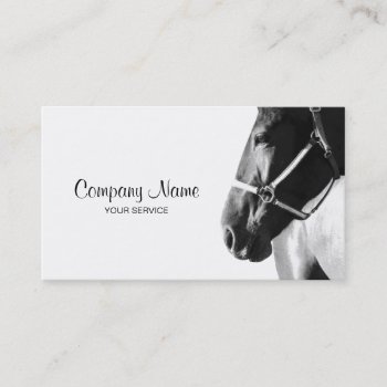 Elegant Horse Head White Business Card by tashatzazzle at Zazzle