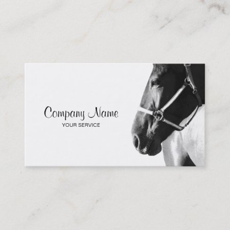 Elegant Horse Head White Business Card