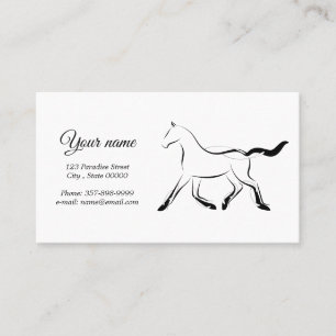 Elegant horse in black color business card