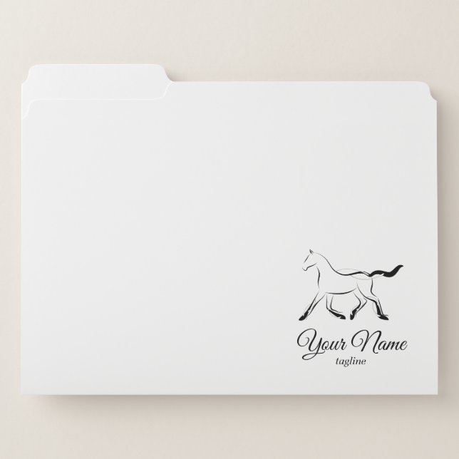 Elegant horse in black color file folder (Front Left)