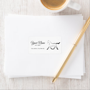 Elegant horse in black color label